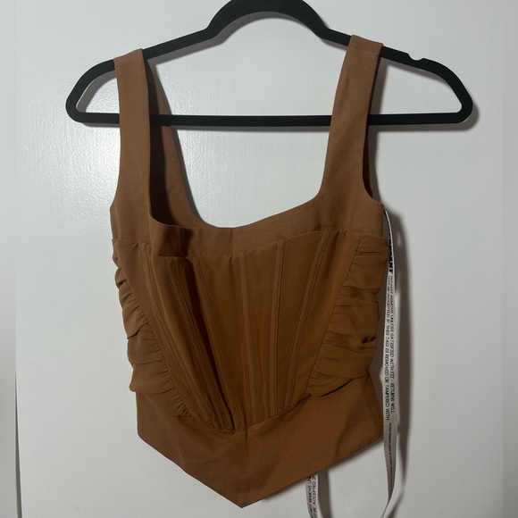 Mistress Rocks. V-Shape Gathered Corset Top - Picture 5 of 6